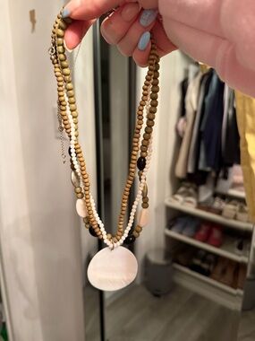 Jewelry 2000s bundle. Boho Wood & Shell Pendant Necklaces, earings, bracelets